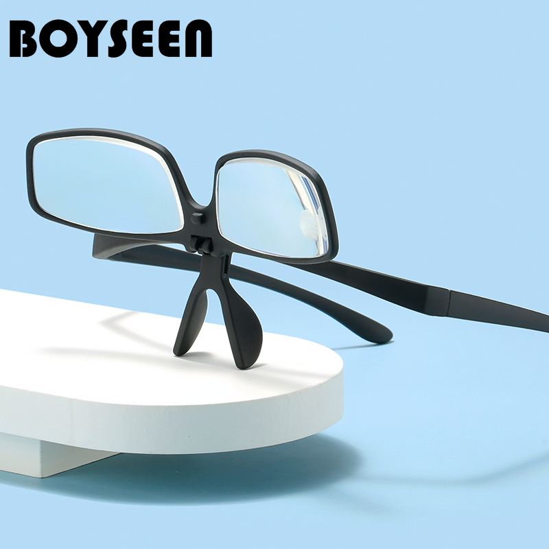 Boyseen ใหม่ Flip Up Anti Blue Light สายตายาวแว่นตาอ่านหนังสือ Universal แว่นอ่านหนังสือแบบพกพา