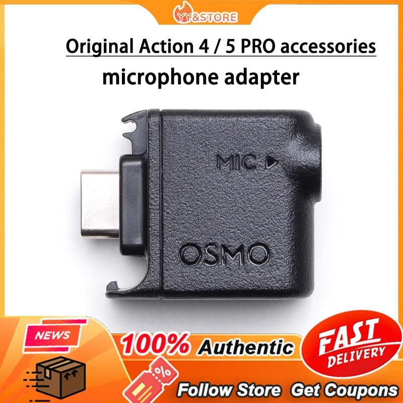 ใหม่Original Dji Osmo Action 4/5 pro 3.5 มม.อุปกรณ์เสริมขยายเสียงไมโครโฟนอะแดปเตอร์ Osmo Action 4/5 pro อุปกรณ์เสริมกล้องแอคชั่นแคมเมรา