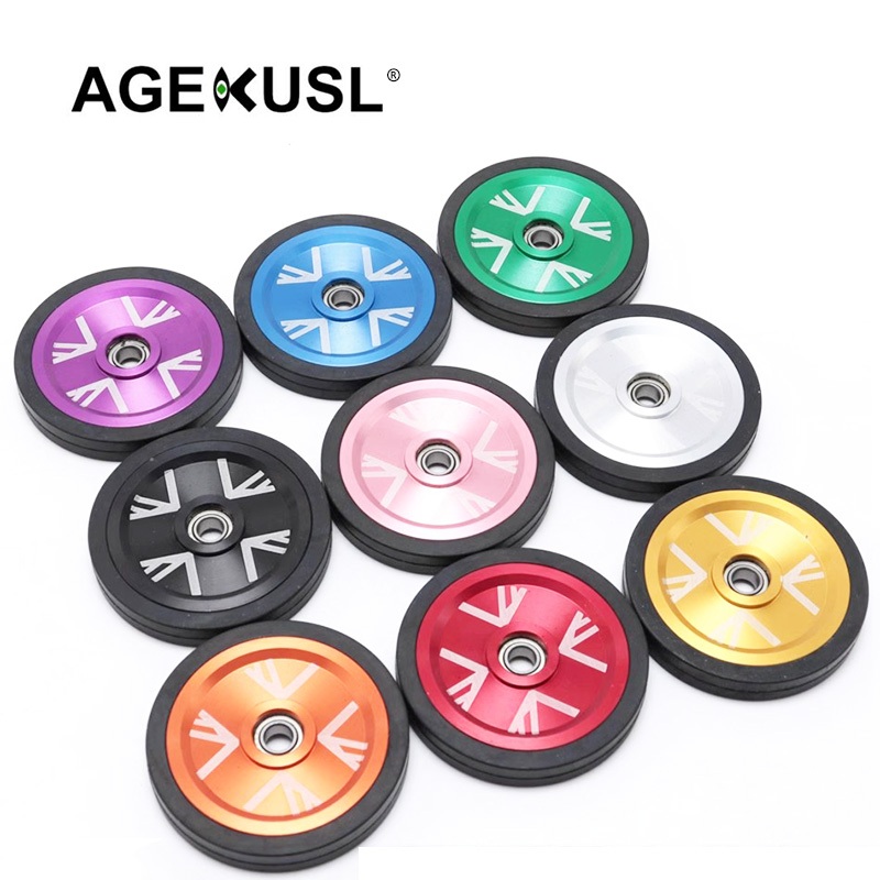 Aceoffix จักรยาน Ezwheel Easy Wheels Easywheel 56 มม.ลูกกลิ้งสําหรับ Brompton Pikes 3sixty Camp Royale ล้อรถเข็นจักรยานพับได้
