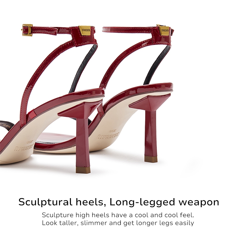 Staccato Womens Strappy Stilettos Dress Heels รองเท้าแตะส้นเข็มผู้หญิง EBB45