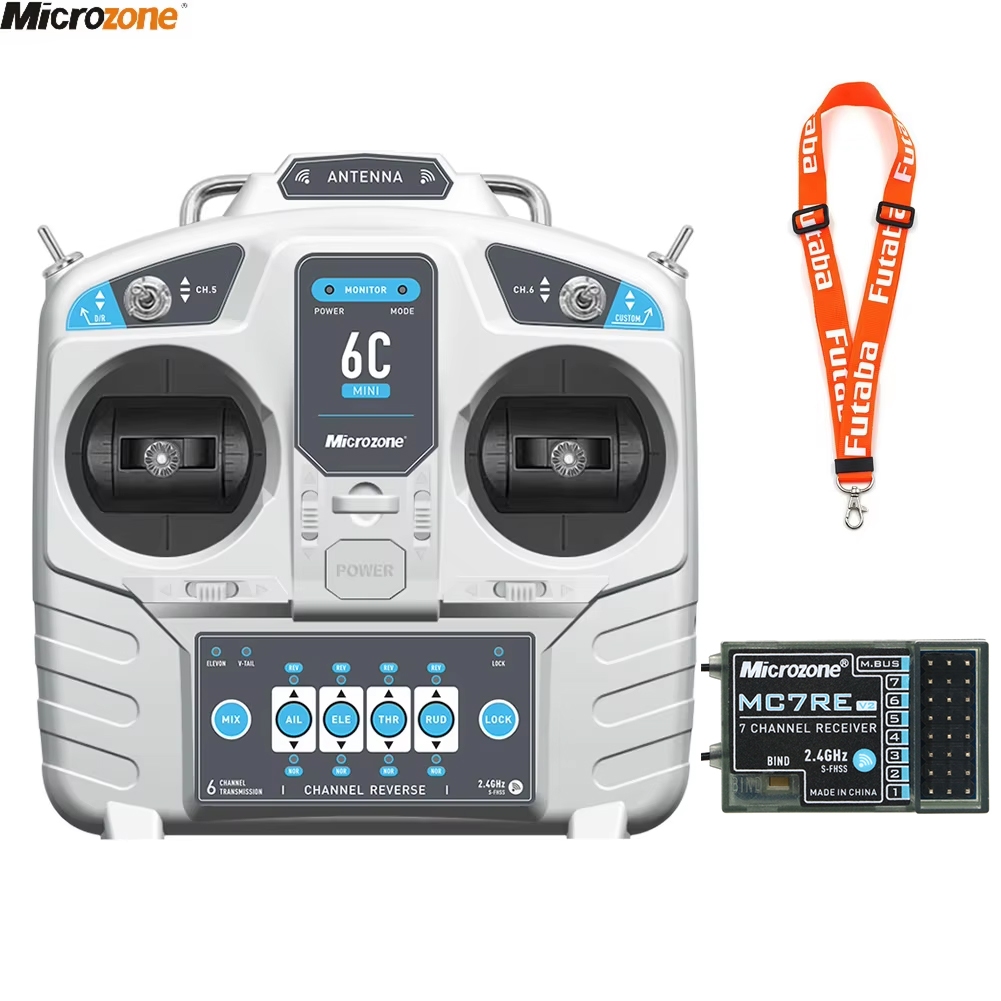 Microzone MC6C 6C-Mini V2 2.4G 6CH ตัวรับส่งสัญญาณ MC7RB ระบบวิทยุ สําหรับเครื่องบินบังคับ ปีกคงที่ รถยนต์ เรือ