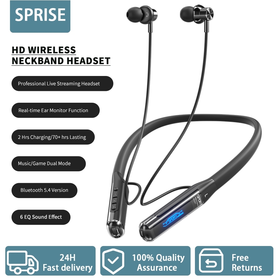 Sprise BT125 หูฟังไร้สายบลูทูธหูฟัง HiFi ENC ชุดหูฟังพร้อมไมโครโฟน/LED กีฬาวิ่งเกมเพลงหูฟัง