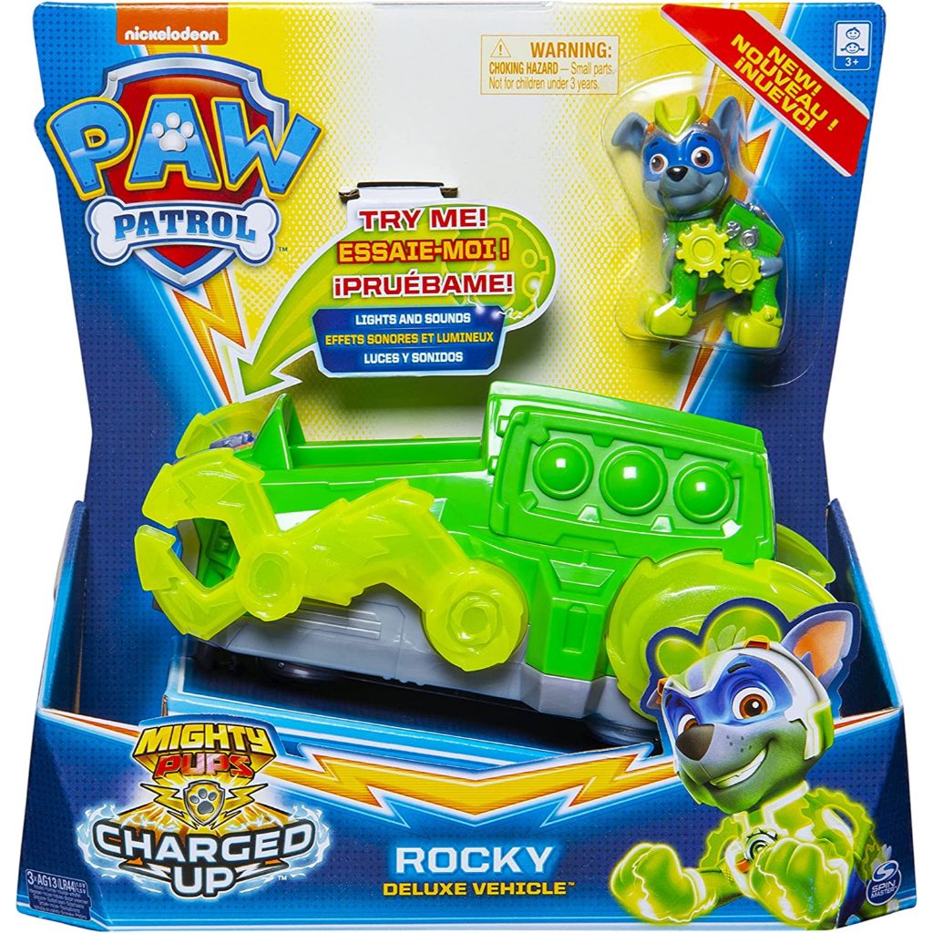Paw Patrol, Mighty Pups Charged Up Rocky’s Deluxe Vehicle with Lights and Sounds Paw Patrol Mighty P