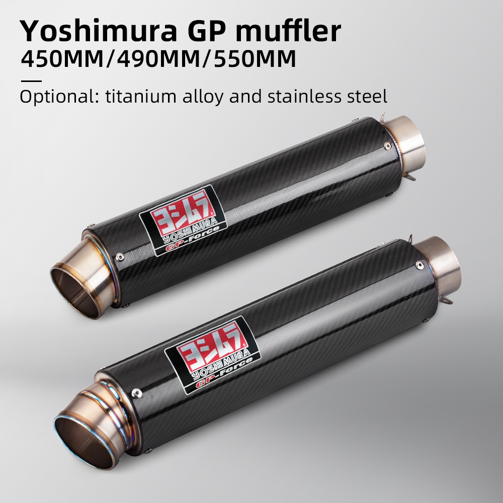 Yoshimura GP escape moto racing line ท่อไอเสียหลอดไทเทเนียมสแตนเลสสตีลคาร์บอนไฟเบอร์ท่อหางตัวเลือก 60 มม. 51 มม.อินเทอร์เฟซ