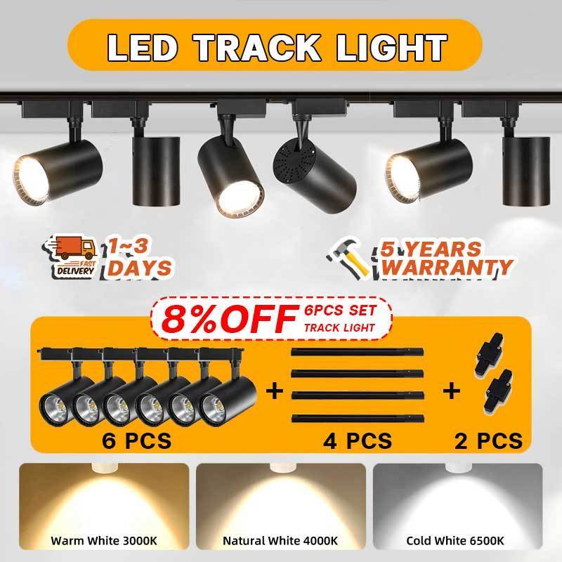 ไฟแทรคไลท์ Led สปอตไลท์ track light ไฟติดเพดาน ไฟรางทำจากอลูมิเนียม12W/20W/30W/40W ไฟติดตาม ไฟแต่งร้านสวยๆ ซูเปอร์มาร์เก็ต ห้องนั่งเล่นและร้านขายเสื