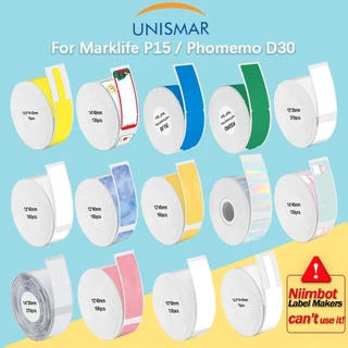 สติกเกอร์ฉลากความร้อน P15 หลากสี กันน้ํา สําหรับเครื่องพิมพ์ความร้อน P15 P12 P11 Phomemo D30 Q30S