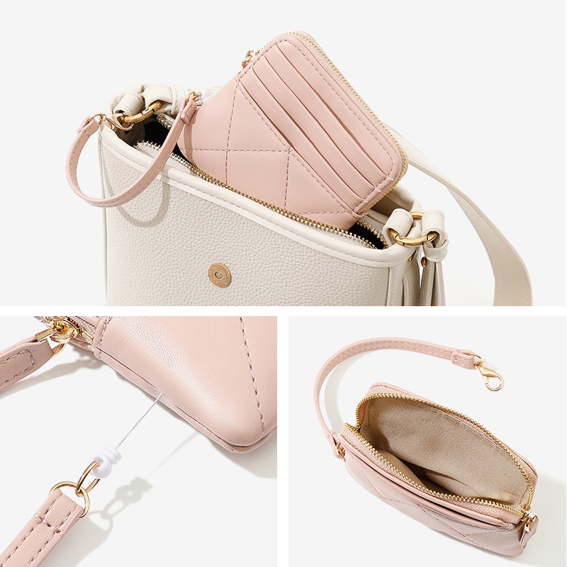 Seagloca ใหม่แฟชั่น Checkered Zipper กระเป๋าสั้นแบบบูรณาการกระเป๋าเงินเหรียญสําหรับผู้หญิงไม่มี 2001