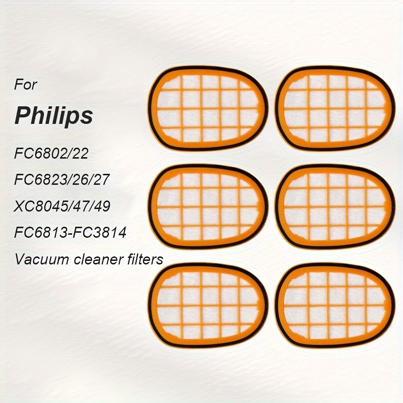 ตัวกรอง 6 ชิ้นสําหรับ Philips SpeedPro Max XC8043 XC8147 FC6812 FC6813 FC6822 FC6826 เครื่องดูดฝุ่น