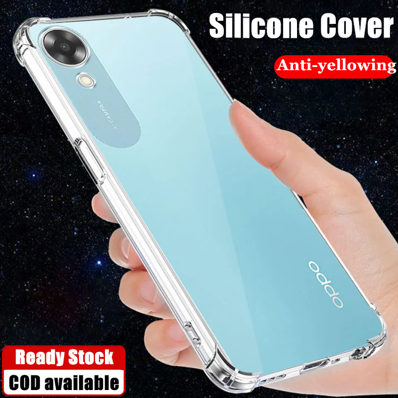 สําหรับ OPPO A17K CPH2471 เคสเยลลี่ซิลิโคนอ่อนนุ่มป้องกันการล่มสลายสี่มุม Anti-Yellowing Crystal Clear Cover