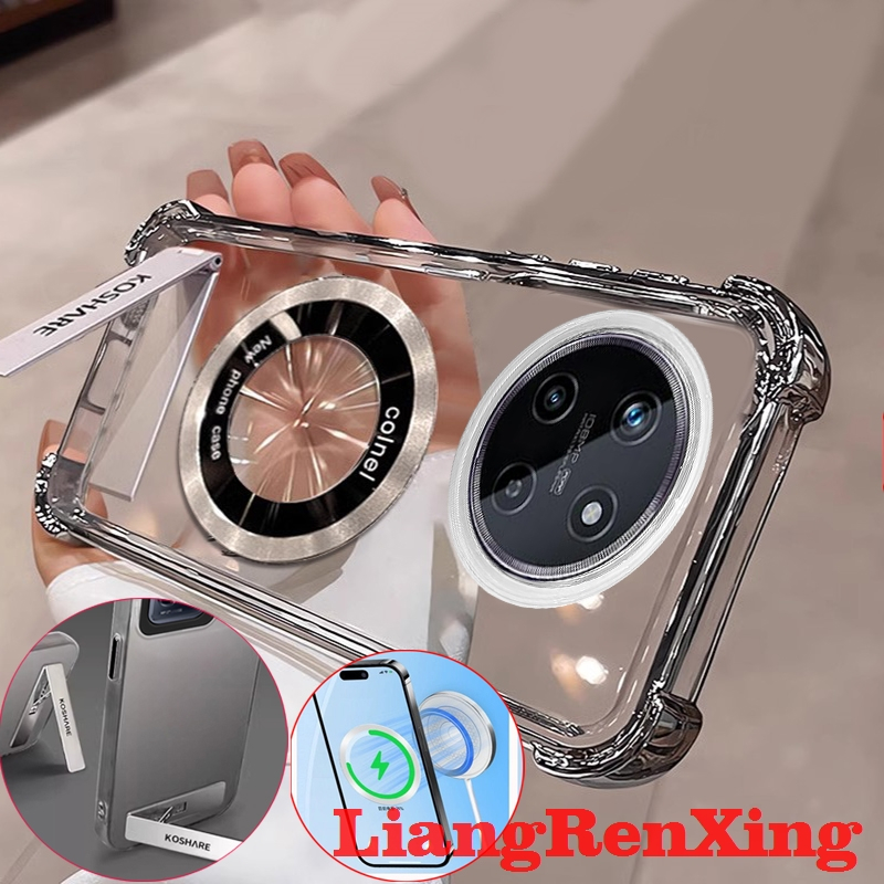 FOR เคส Case สำหรับ realme 11 4G realme 11 5G realme 11 Pro PLUS 5G โทรศัพท์ปลอก softcase ล้างกันกระแทกปกการออกแบบใหม่ความงามที่ชัดเจนกับผู้ถือไร้สายแม่เหล็ก TMCBCX01