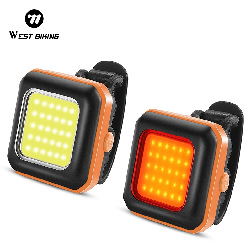 WEST BIKING ไฟท้ายจักรยาน LED IP45 กันน้ํา ชาร์จซ้ําได้