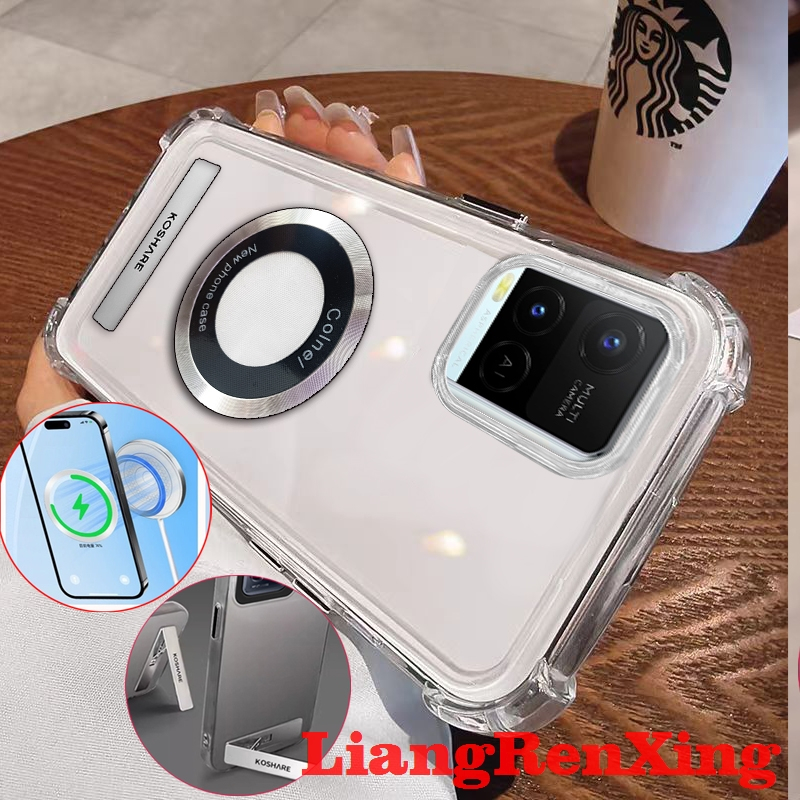 FOR เคส Case สำหรับ VIVO Y21 VIVO Y21S VIVO Y21t VIVO Y33s Y33 โทรศัพท์ปลอก softcase ล้างที่ครอบการออกแบบใหม่ความงามที่ชัดเจนกับผู้ถือไร้สายแม่เหล็ก