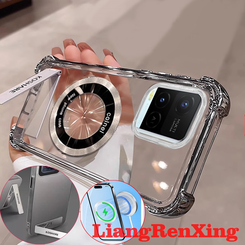 FOR เคส Case สำหรับ VIVO Y21 VIVO Y21S VIVO Y21t VIVO Y33s Y33 โทรศัพท์ปลอก softcase ล้างที่ครอบการออกแบบใหม่ความงามที่ชัดเจนกับผู้ถือไร้สายแม่เหล็ก