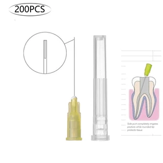 100 ชิ้น/ถุงทันตกรรม Endo ชลประทานเข็มเคล็ดลับทันตกรรม Root Canal Lateral ชลประทานเข็มเส้นผ่านศูนย์กลาง 0.3/0.4/0.5 มม.ทันตกรรมเครื่องมือ
