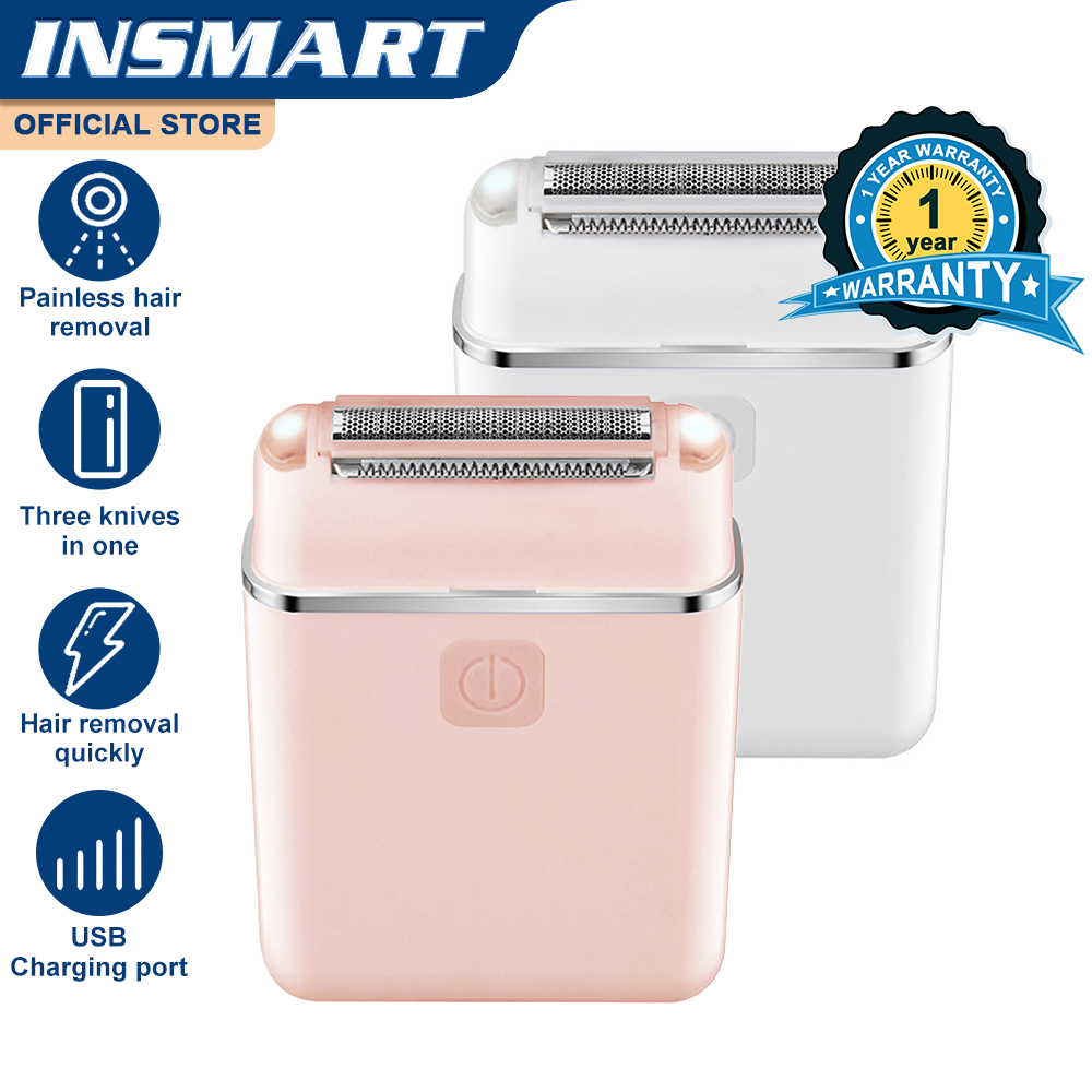 INSMART เครื่องถอนขนไฟฟ้า าผู้หญิงเครื่องโกนหนวด 3 ใน 1 กําจัดขนร่างกายเต็มรูปแบบมัลติฟังก์ชั่ผม ที่กันจอน