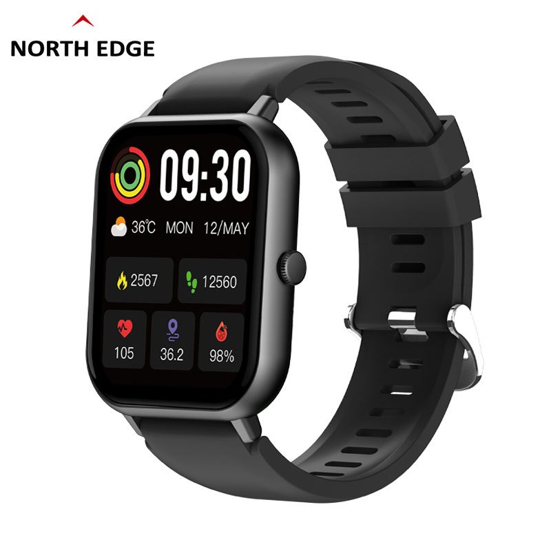 North Edge NL54 Max สมาร์ทวอทช์ผู้ชายกันน้ำผ่านบลูทูธสมาร์ทวอทช์ความดันโลหิต 1.83 Inch