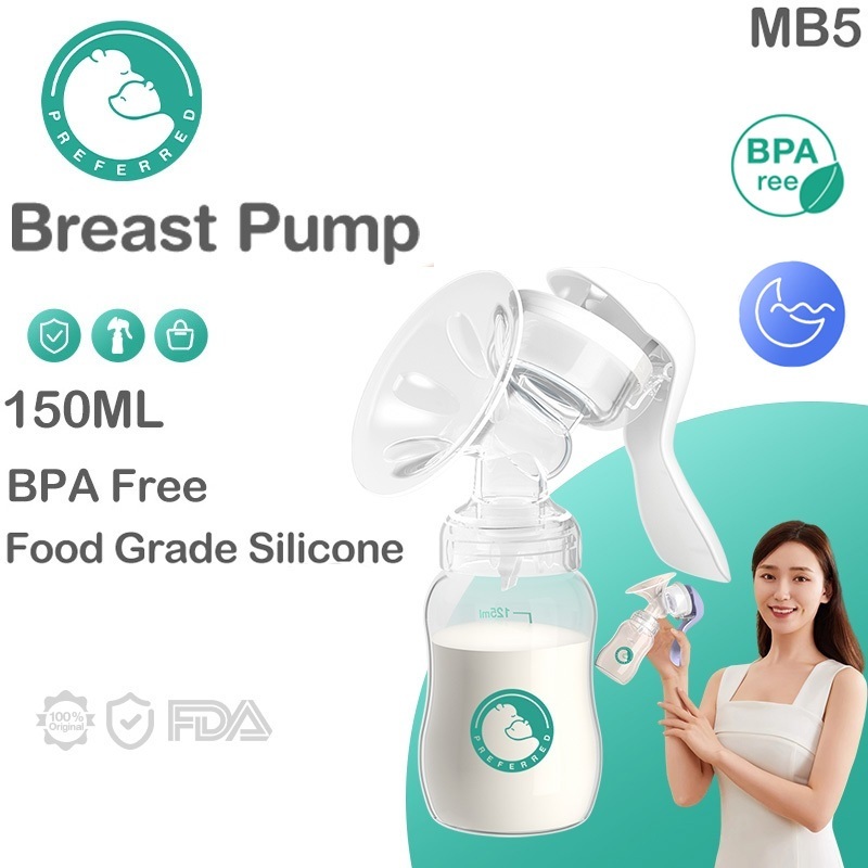 Preferred เครื่องปั๊มนมแบบใช้มือ คอเฉียง แบบปั๊มนม ไม่มีกลิ่น ไม่เปลี่ยนสี ไร้ BPA MB5