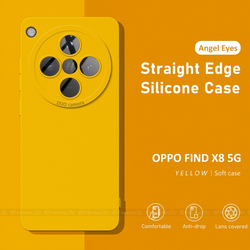 สําหรับ OPPO Find X8 X8s X8s+ Ultra Pro ปลอกสแควร์ด้านข้าง Soft TPU เคสโทรศัพท์ฝาครอบ