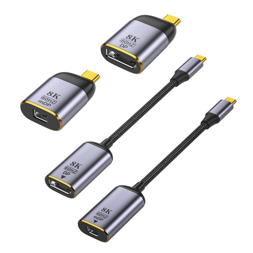 Bi-directional Type-C ถึง DP 1.4 Mini DP 8K Adapter, DisplayPort Female to USB-C Male Converter Cabl
