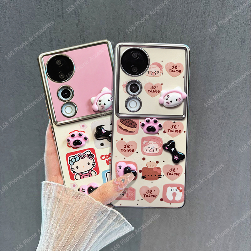 เคส Vivo V40 V30 5G เคส Vivo V40 Pro เคสกันกระแทกน่ารักการ์ตูนคิตตี้แมวอุ้งเท้า Diy ตุ๊กตาโทรศัพท์ฝาครอบโทรศัพท์เชือกเส้นเล็กสร้อยข้อมือนุ่มชุบสําหรับเด็กผู้หญิงนักเรียนผู้หญิง