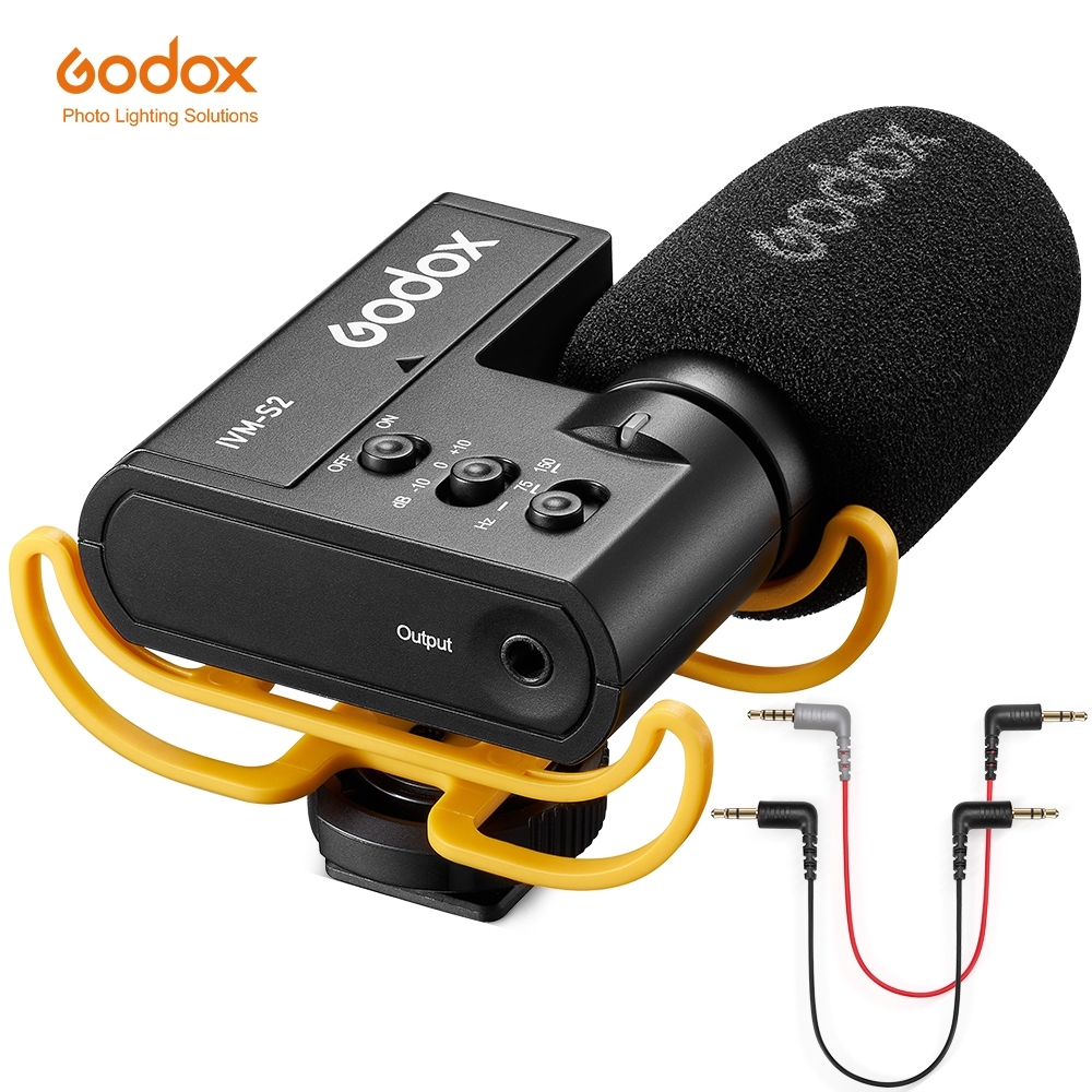 Godox IVM-S2 ไมโครโฟนชนิดปืนโทรศัพท์มือถือกล้อง micro SLR บันทึกสดสัมภาษณ์ไมโครโฟนคอนเดนเซอร์