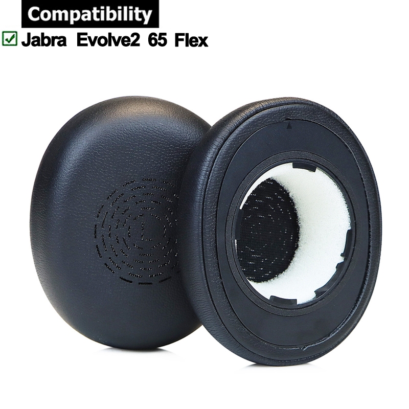 1 คู่แผ่นรองหูฟังสําหรับ Jabra Evolve2 65 Flex หูฟังแผ่นรองหูฟังฟองน้ําชุดหูฟัง Earmuffs