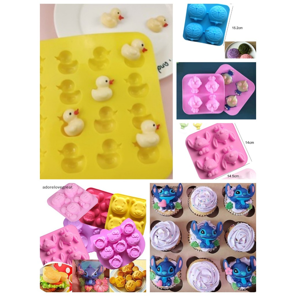 Alt แม่พิมพ์ซิลิโคนเป็ดน่ารัก DIY ช็อกโกแลตบิสกิตน้ําแข็ง Candy Moulds DRG