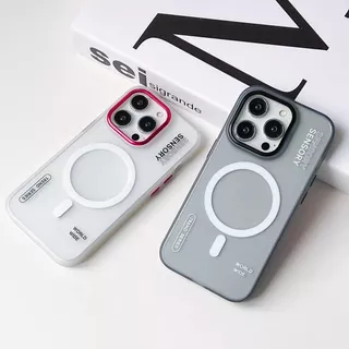 เคสโทรศัพท์แม่เหล็กโปร่งแสงสุดเท่และหรูหรา Compatible for iPhone 16 Pro Max 11 12 13 14 15 PRO MAX เคสแข็งป้องกันการตกแบบด้านเรียบง่าย