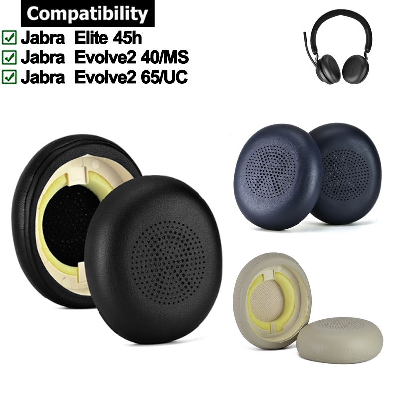 1 คู่แผ่นรองหูฟังสําหรับ Jabra Elite 45h Evolve2 65/UC 40/MS หูฟังแผ่นรองหูฟังฟองน้ําชุดหูฟัง Earmuffs