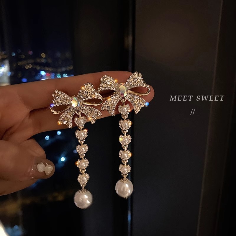 [Jewbeauty] ต่างหูพู่มุกใหม่โอ้อวดความรู้สึกอาวุโสชุดต่างหูวางเจ้าสาวชุดแต่งงานต่างหูหญิง