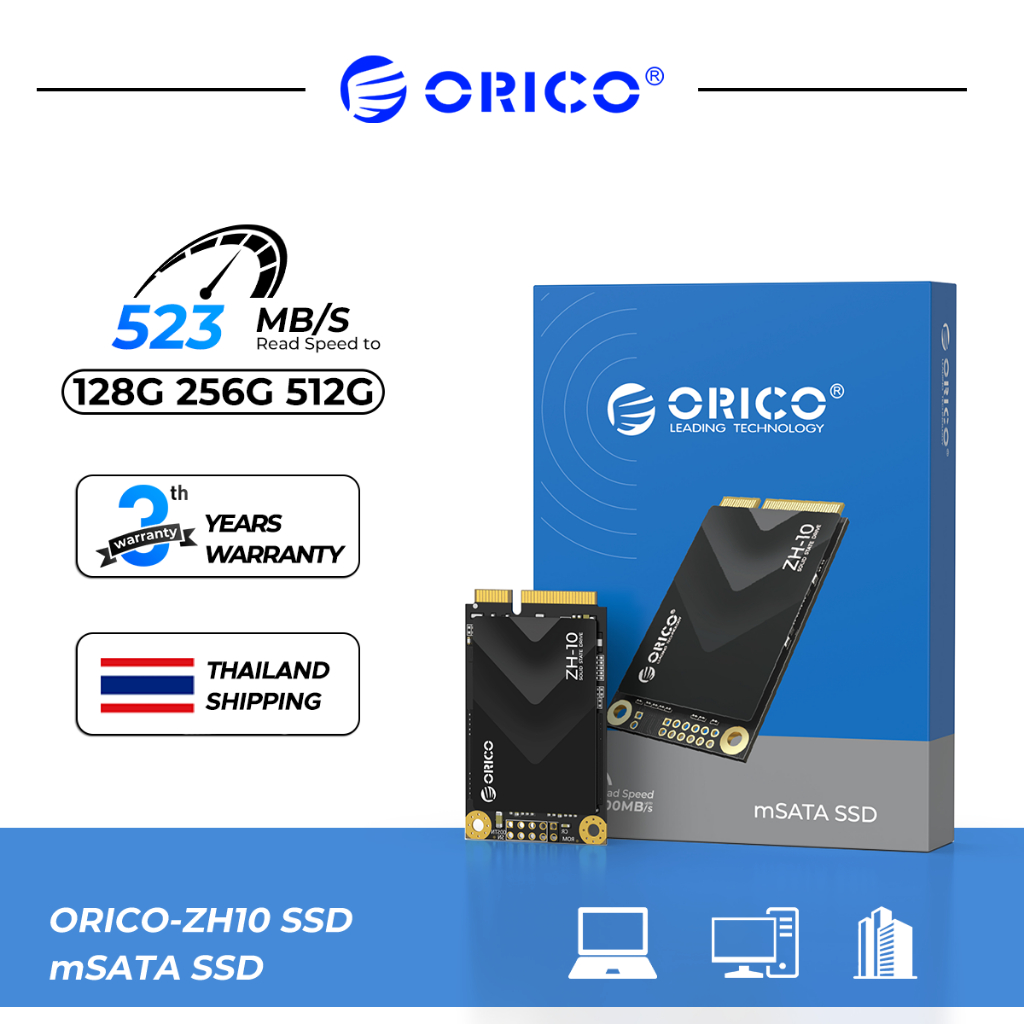 Orico mSATA SSD SATA III 6Gbps 3D NAND ไดรฟ์ Solid State ภายใน 128GB 256GB 512GB สําหรับแล็ปท็อป Ultrabooks เดสก์ท็อป (ZH10)