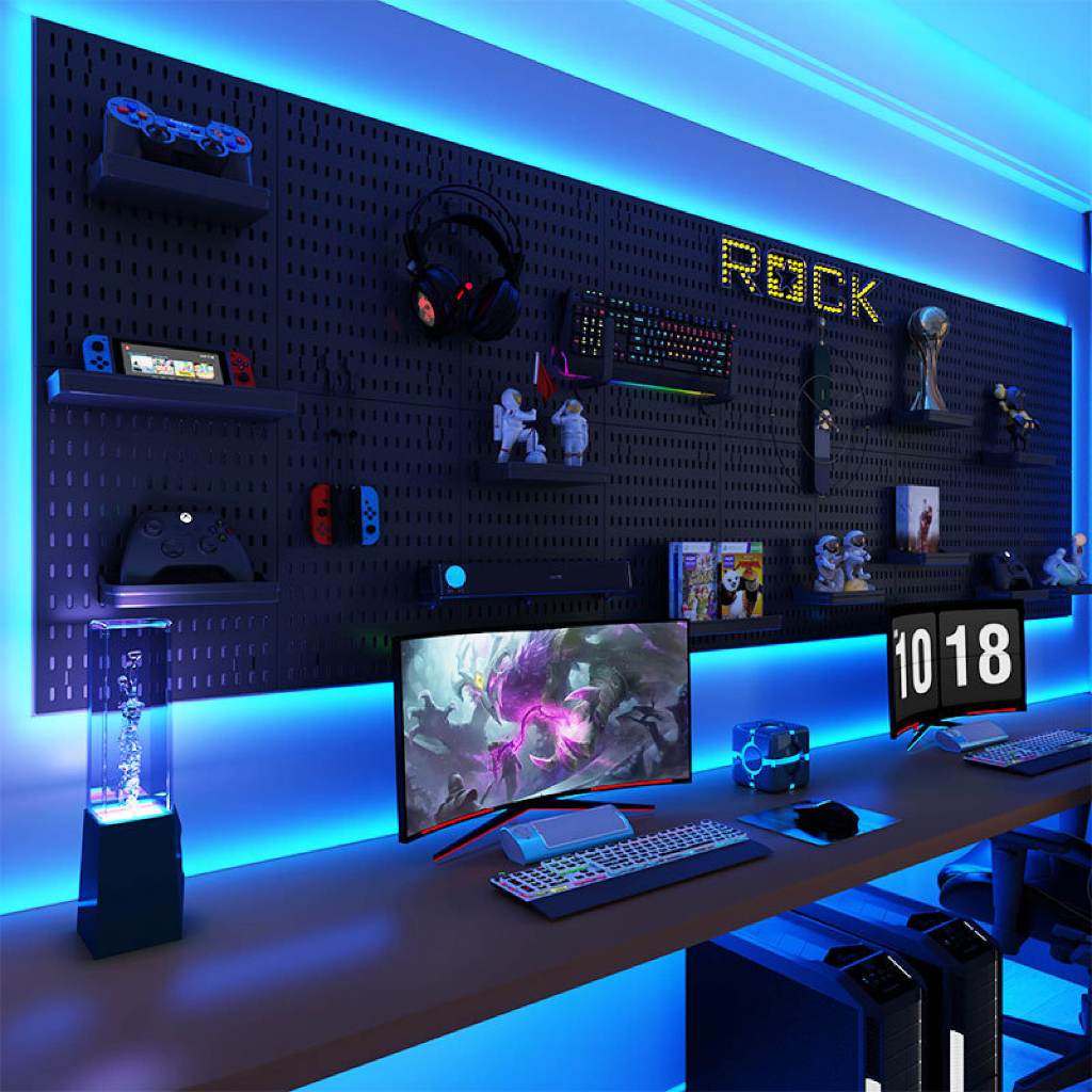 GooBoo DIYแผงแขวนเครื่องมือ pegboard พลาสติกปากแผ่นเล็บเกมโต๊ะออแกไนเซอร์อุปกรณ์แขวนอเนกประสงค์