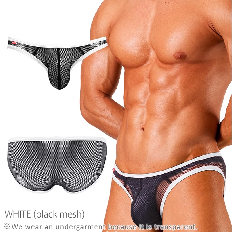 GX3 Underwear Super Breathable ตาข่ายลูกไม้กระเป๋า U เซ็กซี่เอวต่ำตาข่ายสามเหลี่ยมกางเกงผู้ชาย