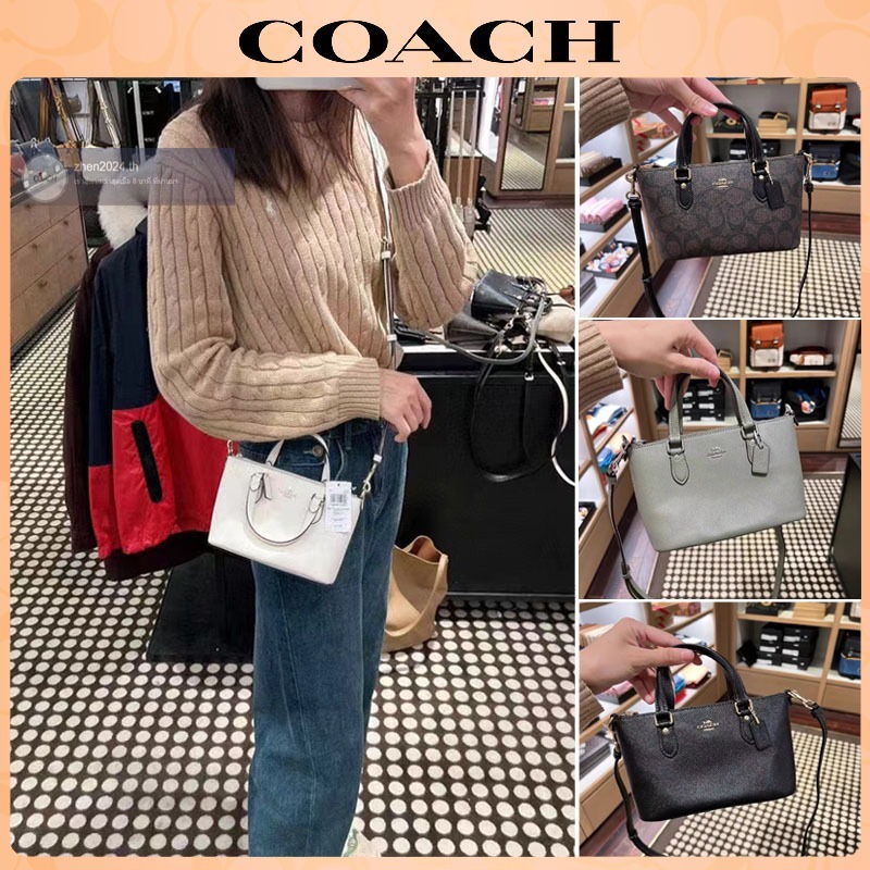 พร้อมส่ง แท้ 💯% Coac h CH468 CH198 Mini Gallery กระเป๋าสะพายข้างผู้หญิง，กระเป๋าถือ，พิมพ์คลาสสิก