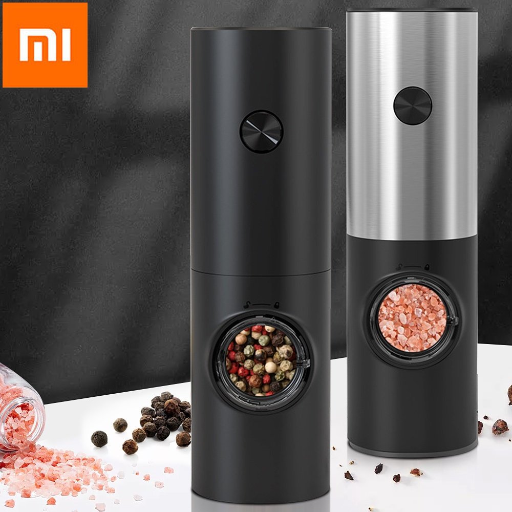 2024 Xiaomi Mijia เครื่องบดพริกไทยและเกลืออัตโนมัติไฟฟ้าพร้อมไฟ LED ปรับความหยาบได้ผลิต