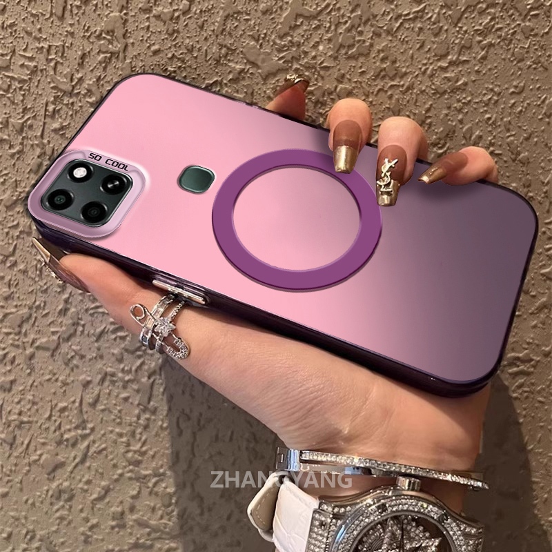 เคสสําหรับ infinix Smart 6 Smart 6 HD ซิลิโคนวัสดุเคลือบเคสโทรศัพท์ TPU ความงามการออกแบบใหม่ของแหวนดูดแม่เหล็กสําหรับโทรศัพท์มือถือ