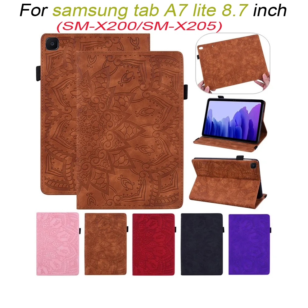 ปลอก Samsung Galaxy Tab A7 lite 8.4 นิ้ว SM-T220 T225 กรณี 3D หนังนูนฝาครอบ Funda สําหรับแท็บเล็ต Sa