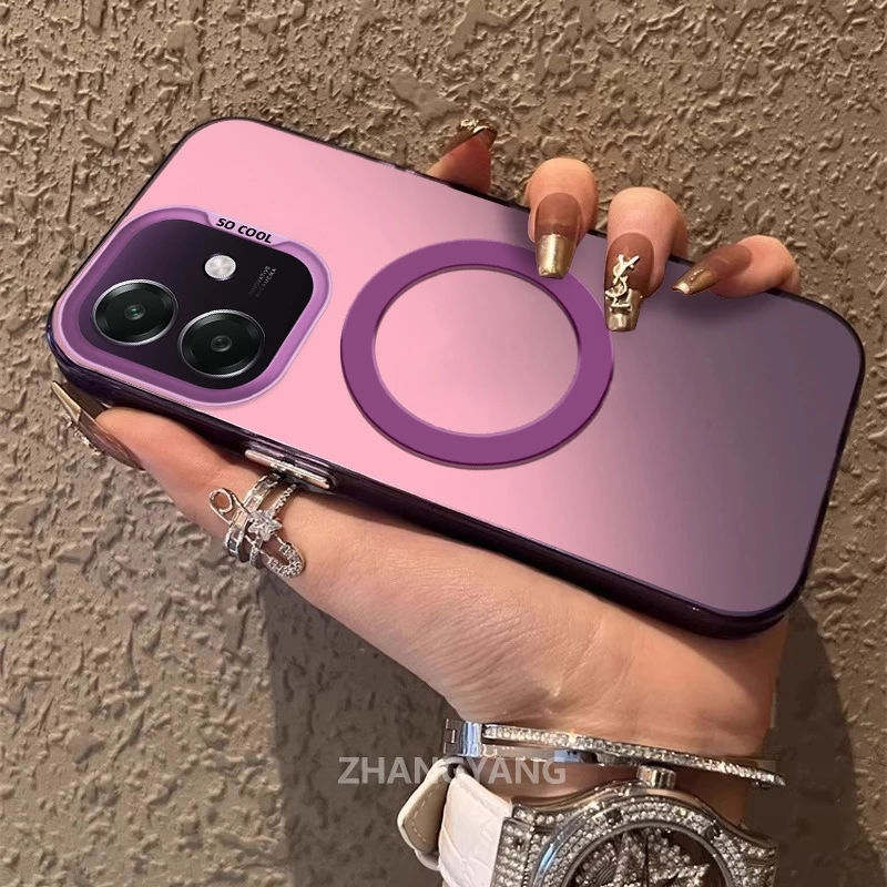 เคสสําหรับ OPPO A3X A3 ซิลิโคนวัสดุเคลือบเคสโทรศัพท์ TPU ความงามการออกแบบใหม่ของแหวนดูดแม่เหล็กสําหรับโทรศัพท์มือถือ