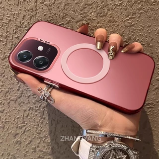 เคสสําหรับ OPPO A3X A3 ซิลิโคนวัสดุเคลือบเคสโทรศัพท์ TPU ความงามการออกแบบใหม่ของแหวนดูดแม่เหล็กสําหรับโทรศัพท์มือถือ