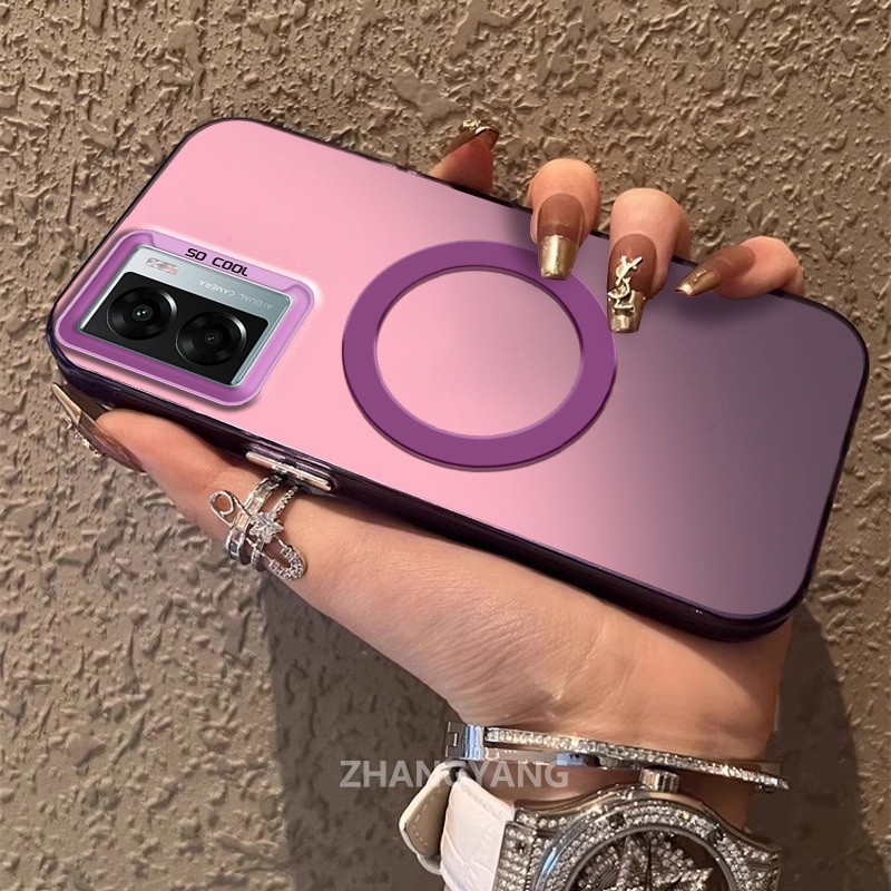 เคสสําหรับ OPPO A57 A77s A77 ซิลิโคนวัสดุเคลือบเคสโทรศัพท์ TPU ความงามการออกแบบใหม่ของแหวนดูดแม่เหล็กสําหรับโทรศัพท์มือถือ