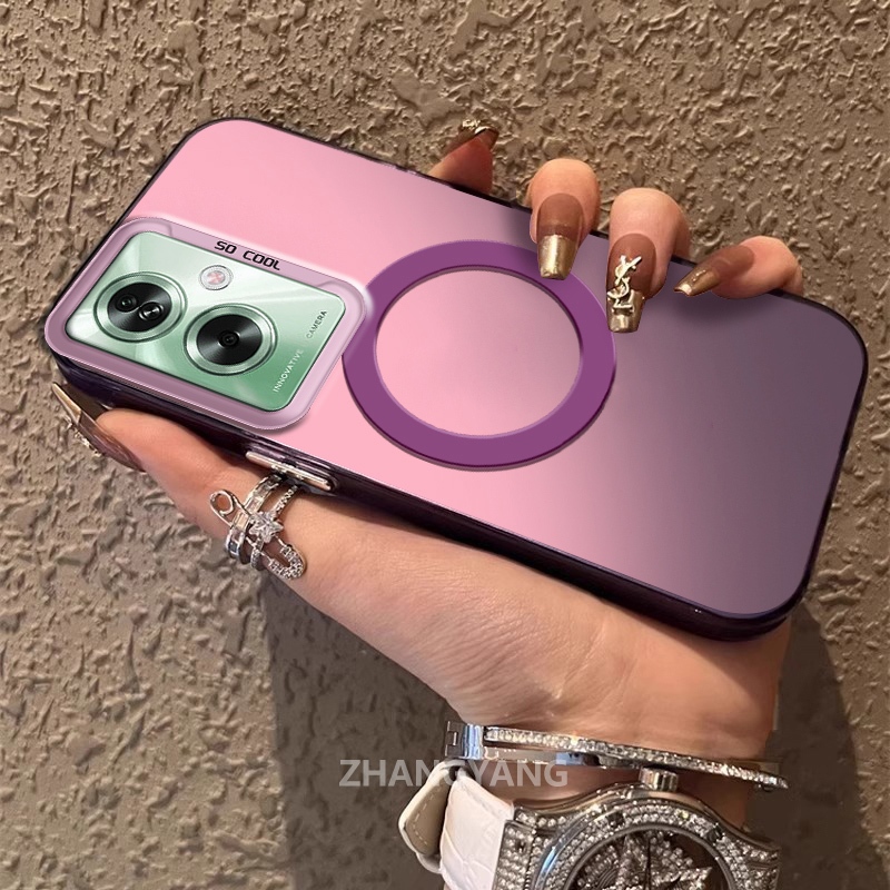 เคสสําหรับ OPPO A79 5G ซิลิโคนวัสดุเคลือบเคสโทรศัพท์ TPU ความงามการออกแบบใหม่ของแหวนดูดแม่เหล็กสําหรับโทรศัพท์มือถือ