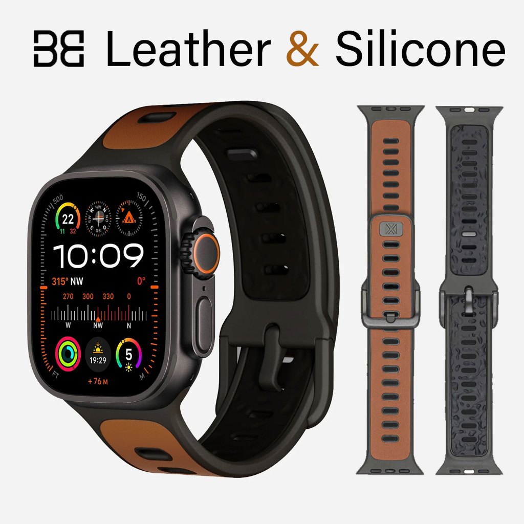 X Bandwerk กีฬาหนังสําหรับ iWatch Series 10 Ultra 2 49 มม.46 มม.42 มม.สายนาฬิกาหนังกันน้ําซิลิโคนสาย