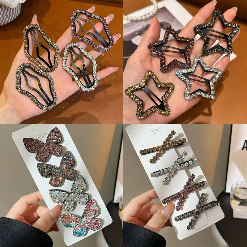 Star กิ๊บติดผมเพชรผู ้ หญิงMessyผมOne-Lineคลิปแฟชั ่ นด ้ านข ้ างBangsคลิปHeadpiece