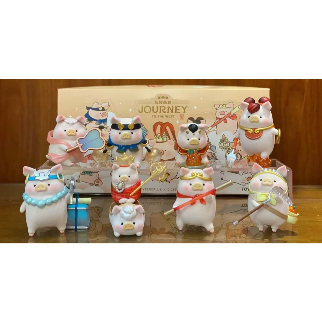 อย่างเป็นทางการต้นฉบับ 52TOYS LuLu Pig Fun Journey to the West Series อินเทรนด์ Flocking น่ารักหมูกระป๋อง Journey to the West รูปตกแต่ง QX3K