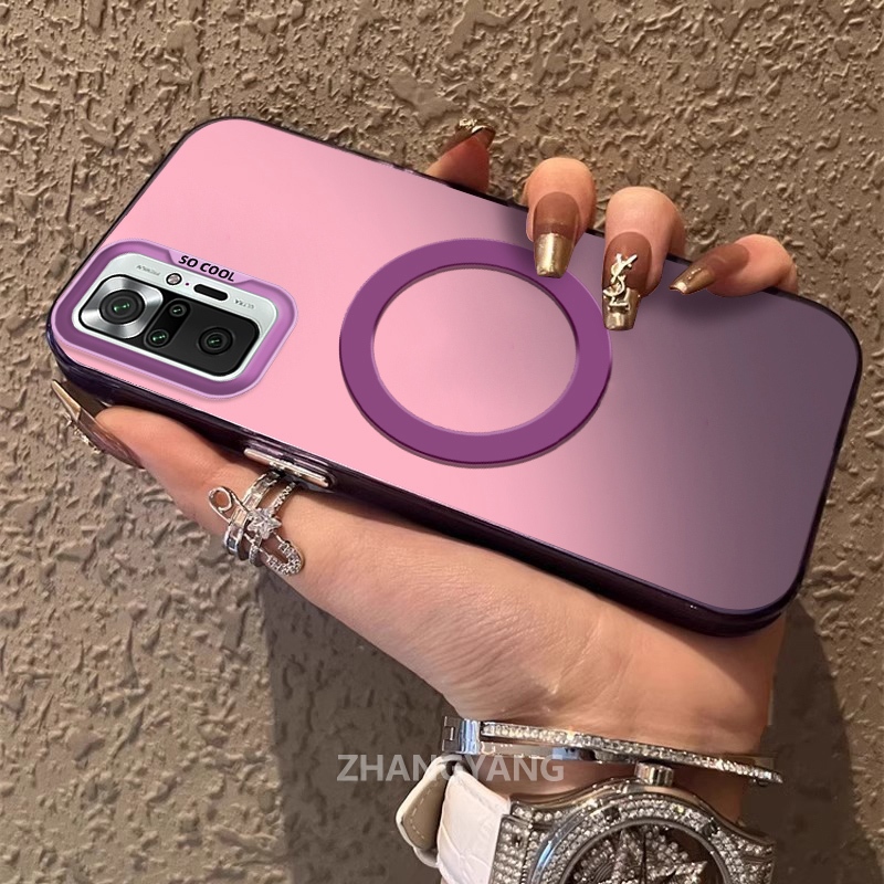 สําหรับ Redmi NOTE 10 PRO 4G NOTE 10 4G ซิลิโคนวัสดุเคลือบเคสโทรศัพท์ TPU ความงามการออกแบบใหม่ของแหวนดูดแม่เหล็กสําหรับโทรศัพท์มือถือ