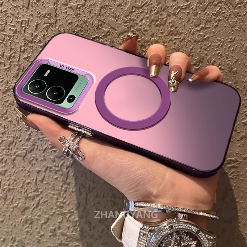 เคสสําหรับ VIVO V25 PRO 5G ซิลิโคนวัสดุเคลือบเคสโทรศัพท์ TPU ความงามการออกแบบใหม่ของแหวนดูดแม่เหล็กสําหรับโทรศัพท์มือถือ