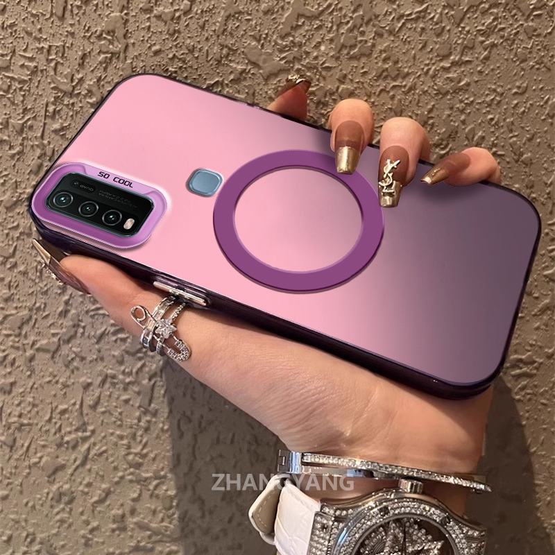 เคสสําหรับ vivo Y50 Y30 Y30i ซิลิโคนวัสดุเคลือบเคสโทรศัพท์ TPU ความงามการออกแบบใหม่ของแหวนดูดแม่เหล็กสําหรับโทรศัพท์มือถือ