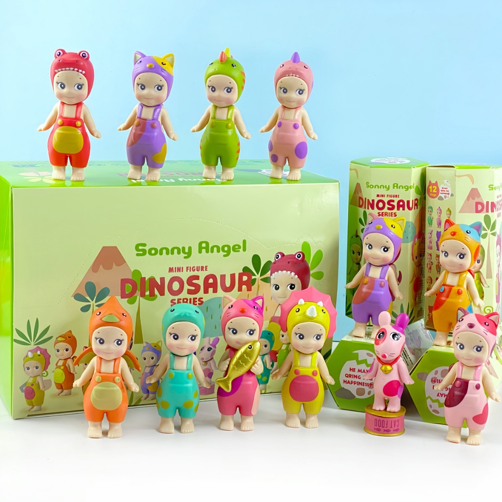 9 ชิ้น/12 ชิ้น/เซ็ต 8 ซม.ญี่ปุ่นอะนิเมะสินค้า Sonny Angel ไดโนเสาร์ Angel Triceratops แมวชีวิตทุกวันรุ่น Q PVC ตัวเลขการกระทําตุ๊กตาของเล่น
