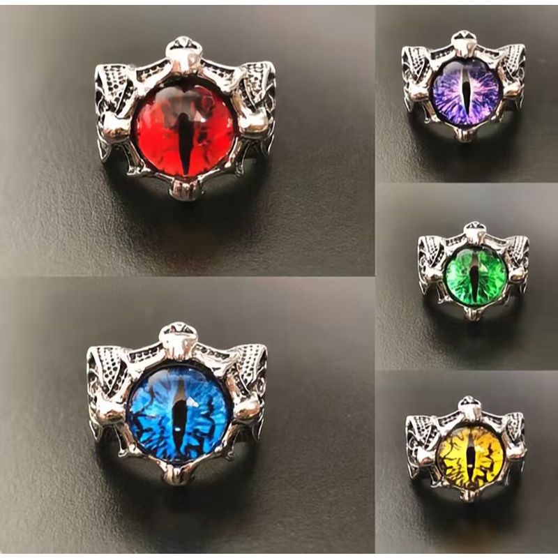 20 ชิ้น/ล็อต Retro Evils Eye แหวนสําหรับผู้ชายและผู้หญิง Punk แฟชั่นเครื่องประดับขนาดปรับได้