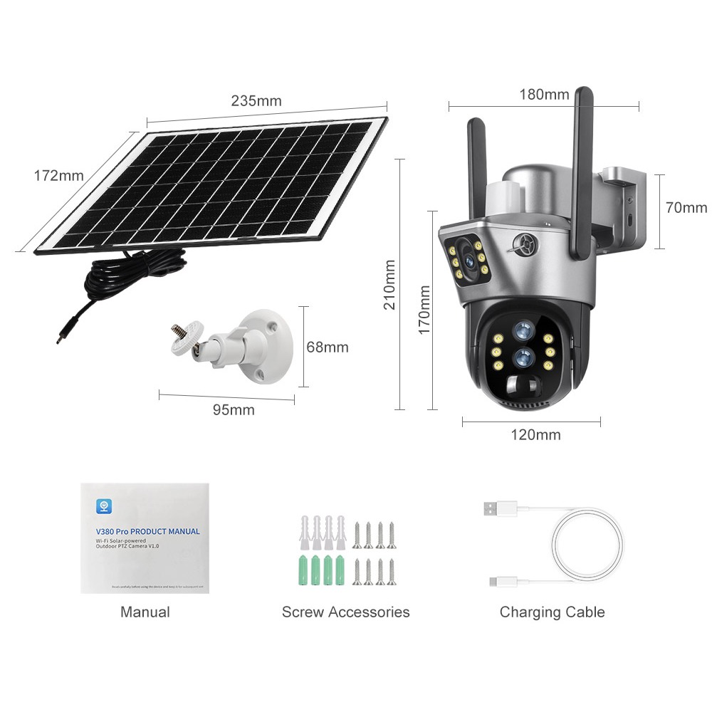 Ls VISION 4K 12MP  กล้องวงจรปิด solar camera กล้องพลังงานแสงอาทิตย์ V380 Pro 4G/WiFi 10X ZOOM ซิมหน้าจอคู่กลางแจ้ง WiFi แบตเตอรี่พลังงานแสงอาทิตย์กล้องวงจรปิด IP Camara Alarm การติดตามมนุษย์